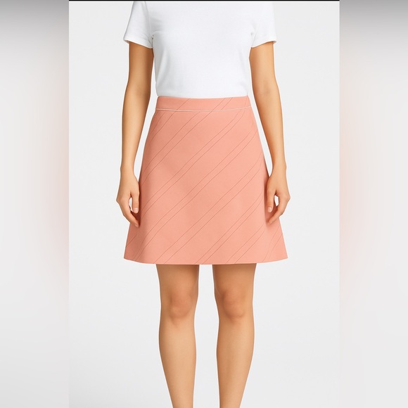 Ann Taylor Linen Rayon A-Line Skirt Size 10 Coral Side Zip NWOT - Picture 1 of 6